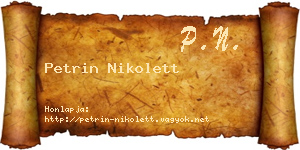 Petrin Nikolett névjegykártya